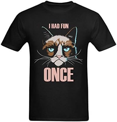 Oquerill Men's I Had Fun Once Cat T Shirt Small