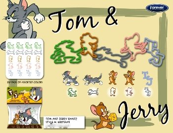 tom jerry bandz silly kids rubber bands 20pk  more detail click!