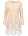 Zeagoo Women's Trendy Long Sleeve Scoop Collar Floral Lace Splicing Blouse Tops