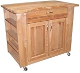Catskill Craftsmen The Deep Storage Island Kitchen Cart with Flat Doors.