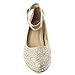 V-Luxury Womens 36-BOBBY12 Round Toe Med Low Heel Wedge Pump Shoe, Champagne