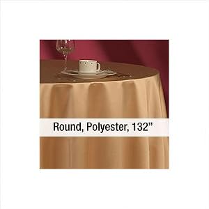 132 Round Polyester Tablecloth [Set of 2] Color: Light Blue by 
