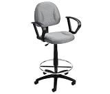 Fabric Drafting Stool with Loop Arms