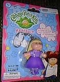Cabbage Patch Blonde Hair Girl in Purple Dress Keychain