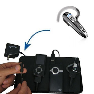 enlarge Gomadic Universal Charging Station for the Plantronics Voyager 520 and many other mobile devices - 2nd Generation Design - uses Gomadic TipExchange Technology - 4 tips included