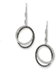 Diamond and Black Diamond Dangle Earrings 1/2ctw