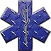 Star of Life EMT EMS Diamond Plate Blue 4 Reflective Decal