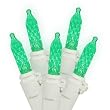 Set of 70 LED Green M5 Mini Christmas Lights - White Wire
