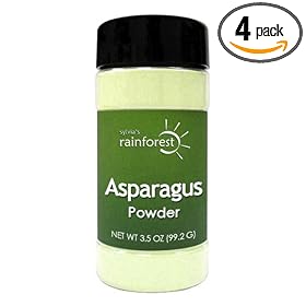 Sylvia's Rainforest Asparagus Powder, 3.5-Ounce Bottle (Pack of 4)