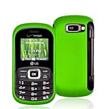 Hard Snap-on Shield GREEN RUBBERIZED Faceplate Cover Sleeve Case for LG OCT ....