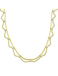 10 Karat Yellow & White Gold Beads Serpentine Chain (17 inch)