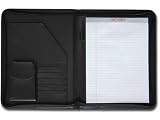 Black Split-Grain Deluxe Zip-Around Padfolio