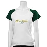 Green Bay Packers Ladies White Scripted Logo Raglan T-shirt