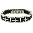 Men's Heavy Stainless Steel and Rubber Bracelet 316L Link Design 9" by Bucasi FREE SHIPPING Men's Heavy Stainless Steel and Rubber Bracelet 316L Link Design 9" by Bucasi FREE SHIPPING