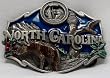 North Carolina 3-D Enamel Pewter Belt Buckle