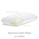 LinenSpa® Memory Foam Molded Pillow with Luxurious Cotton Velour Washable Cover