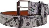 Hundred Dollar Bill Printed Imitation Leather Belt- Medium
