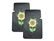 Set of 2 Universal-Fit Front Rubber Floor Mats - Sun Flower