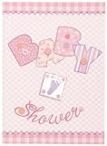 Baby Pink Stitching Invitations and Envelopes 8ct