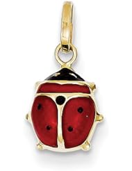 14k Enameled Ladybug Charm