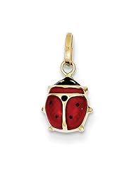 14k Yellow Gold Enameled Ladybug Charm