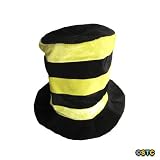 Black & Yellow Striped Tall Top Hat ~ Halloween Fun Top Hats