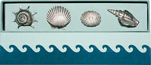Beach-inspired Seashore Magnet Set of 4. Large Size 100% Pewter Made in USA