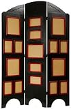 67 Arc Top Photo Display Folding Screen Room Divider w/ 8 x 10 Picture Frames
