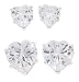 Sterling Silver Heart Shape Cubic Zirconia 2 Piece Earring Set