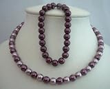 Synthetic Pearl Necklace & Bracelet Purple Synthetic Pearl Jewelry (BRAND NEW)