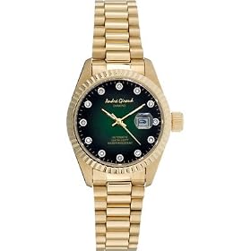 Andre Giroud WoMens Limited Edition Diamond and Gold-Tone Steel Watch - Emerald by Andre Giroud