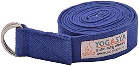 YOGASYA Fitness Exercise Yoga Strap with Durable Cotton, Blue, 8'