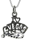 Sterling Silver I Love Las Vegas 1 (25mm) wide Talking Charm.