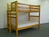 Bunk Bed Tall Twin over Twin Mission style - Side Ladder in Honey