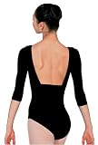 3/4 Sleeve <br />Pinched Front Leotard - N8105