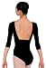 3/4 Sleeve <br>Pinched Front Leotard - N8105