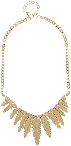 VICTORIA KORS GILDED FEATHER FRINGE CHOKER NECKLACE