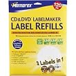 MEMOREX CD LABEL REFILL WHITE-120-PK