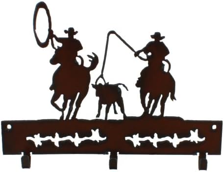 Team Roper Home Decor Metal Key Hook, 3 Hooks, 9.5" X 6.25"