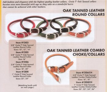 Coastal Pet Products Oak Tanned Red Leather Round Collar for Dogs