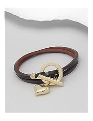 Olive Drab Heart Leather Bracelet In White Base