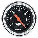 Auto Meter 2484 Traditional Chrome Mechanical Vacuum Gauge