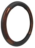 41AZHyV3zjL. SL160  Custom Accessories 35600 Black Genuine Leather Steering Wheel Cover with Woodgrain Design