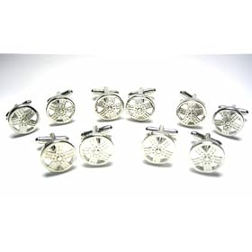 5 Wholesale Groomsmen Hubcap Rim Tire Car Auto Truck Cufflink Sets w/Gift Bag