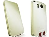 HTC Desire HD Novoskins iStyle Premium PU Leather White Flip Card Holding W ....