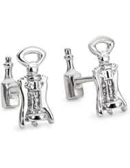 ROTENIER "Novelty" Sterling Silver Corkscrew and Wine Bottle Cufflinks