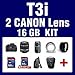 Canon EOS Rebel T3i 600D 18 MP CMOS Digital SLR Camera Body with 4 Lens Kit including 2 Canon Lenses: EF-S 18-55mm f/3.5-5.6 IS AF & Zoom Telephoto EF 75-300mm f/4.0-5.6 III AF + 16 GB Memory & Accessories Bundle