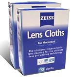 180 Zeiss Lens Cleaning Cloths for Cameras, Microscopes, Glasses (2 Pack) Pre-moistened