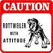 CAUTION: ROTTWEILER PROTECTION dog warn sign