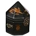 Handmade 9" Black Leather Painted Dragon & Phoenix Storage/Gift Box